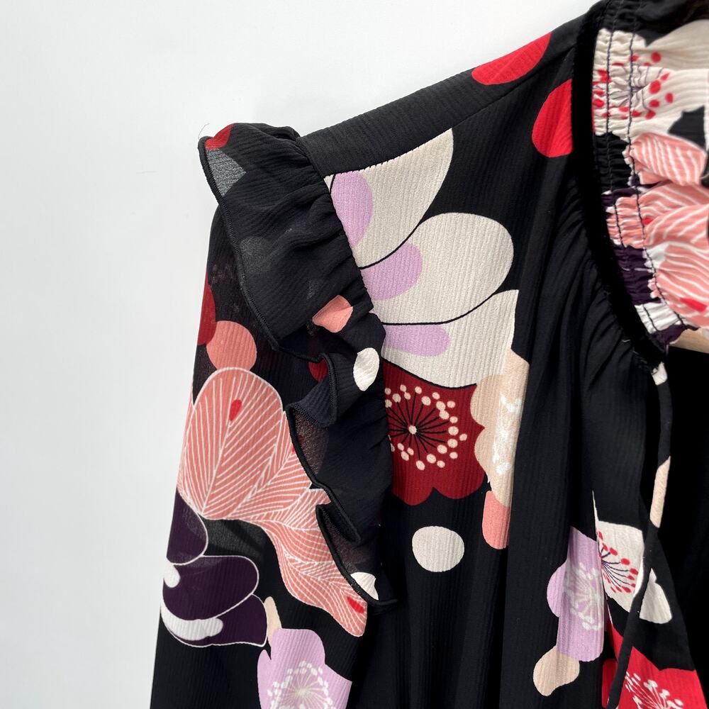 ANN TAYLOR Long Sleeve A Line Floral Dress // XS - Picture 5 of 10